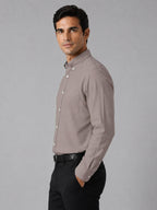 Oxford Cotton Brown Shirt For Men
