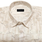 Sandstone Abstract Linen Shirt For Men