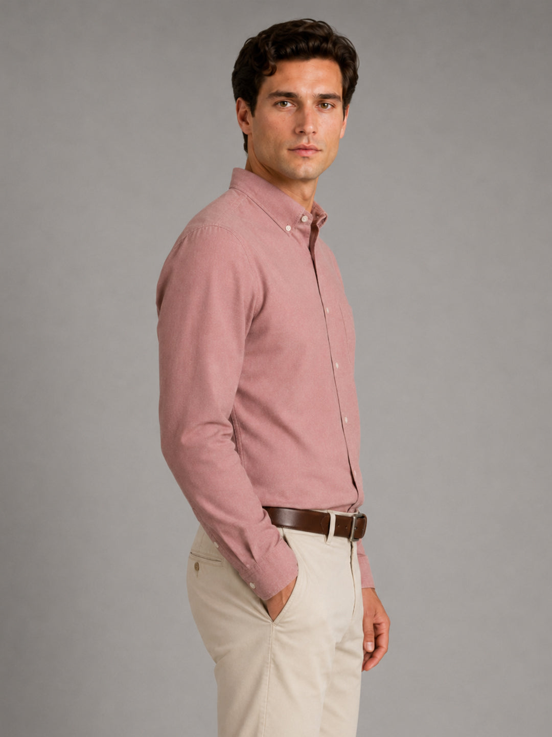 Pack of 2 Oxford Cotton Shirt For Men (Maroon & Olive)