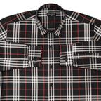 Black Tartan Check Cotton Shirt For Men