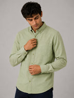 Soft Sage Linear Linen Shirt