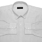 Grey Small Pinstripe Oxford Shirt For Men