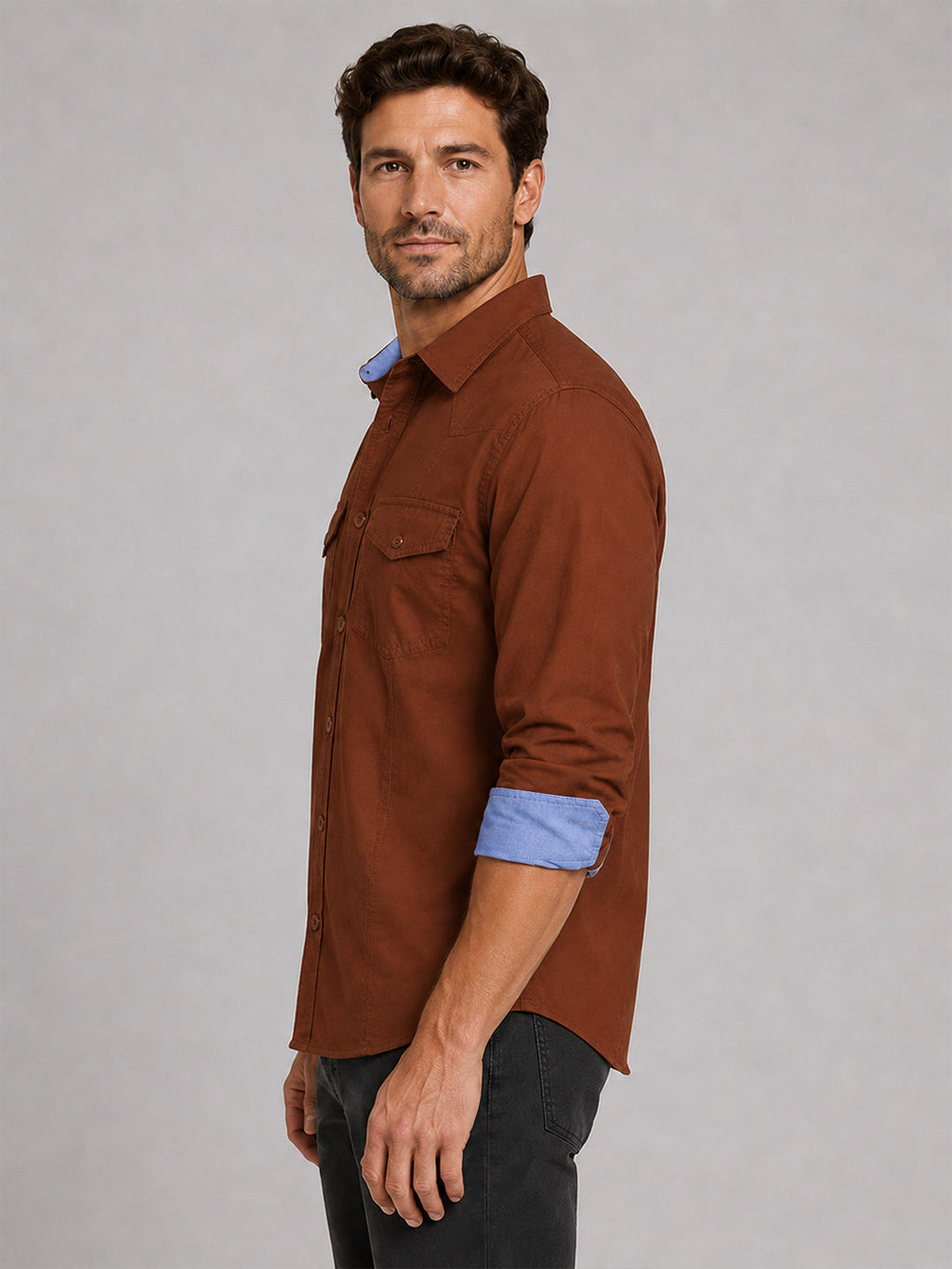 Pack Of 2 Cargo Style White & Brown Shirt