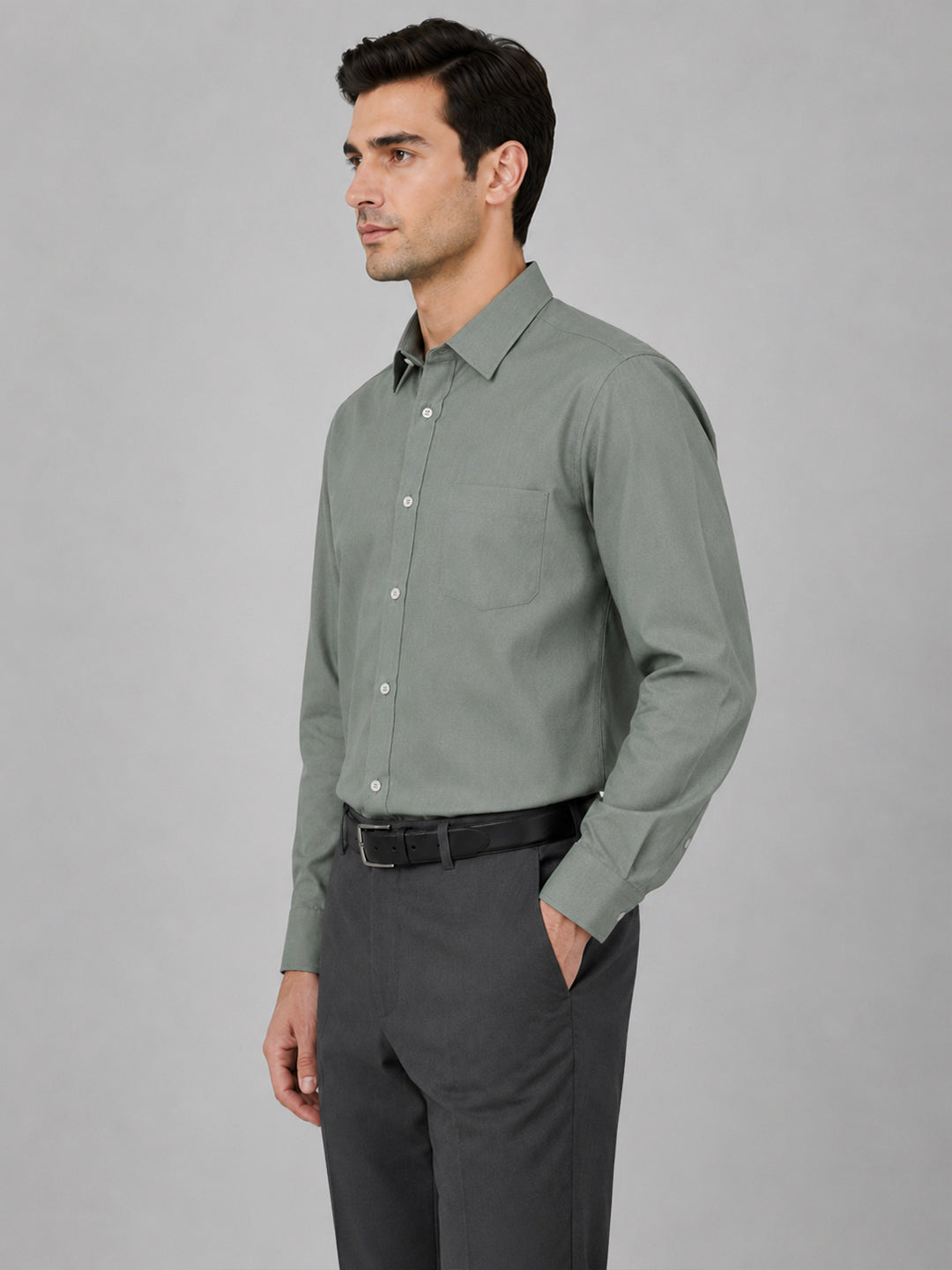 Pack of 2 Olive & Sea Green Formal Oxford Cotton Shirt For Men