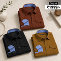 Pack Of 3 Cargo Style Mehendi, Black & Brown Shirt