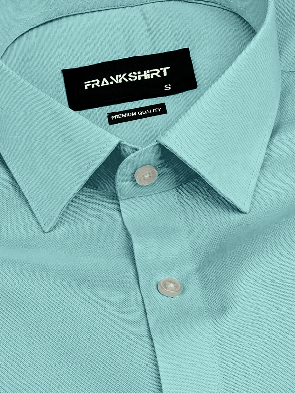 Green Solid Linen Shirt for Man