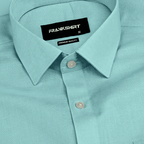 Green Solid Linen Shirt for Man