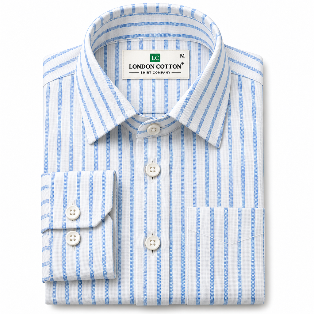 Men's White Striped Oxford Shirt – Regular Fit