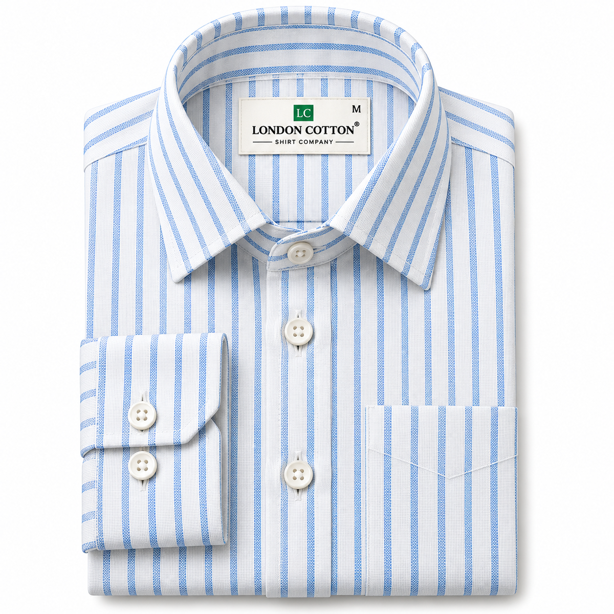 Men's White Striped Oxford Shirt – Regular Fit