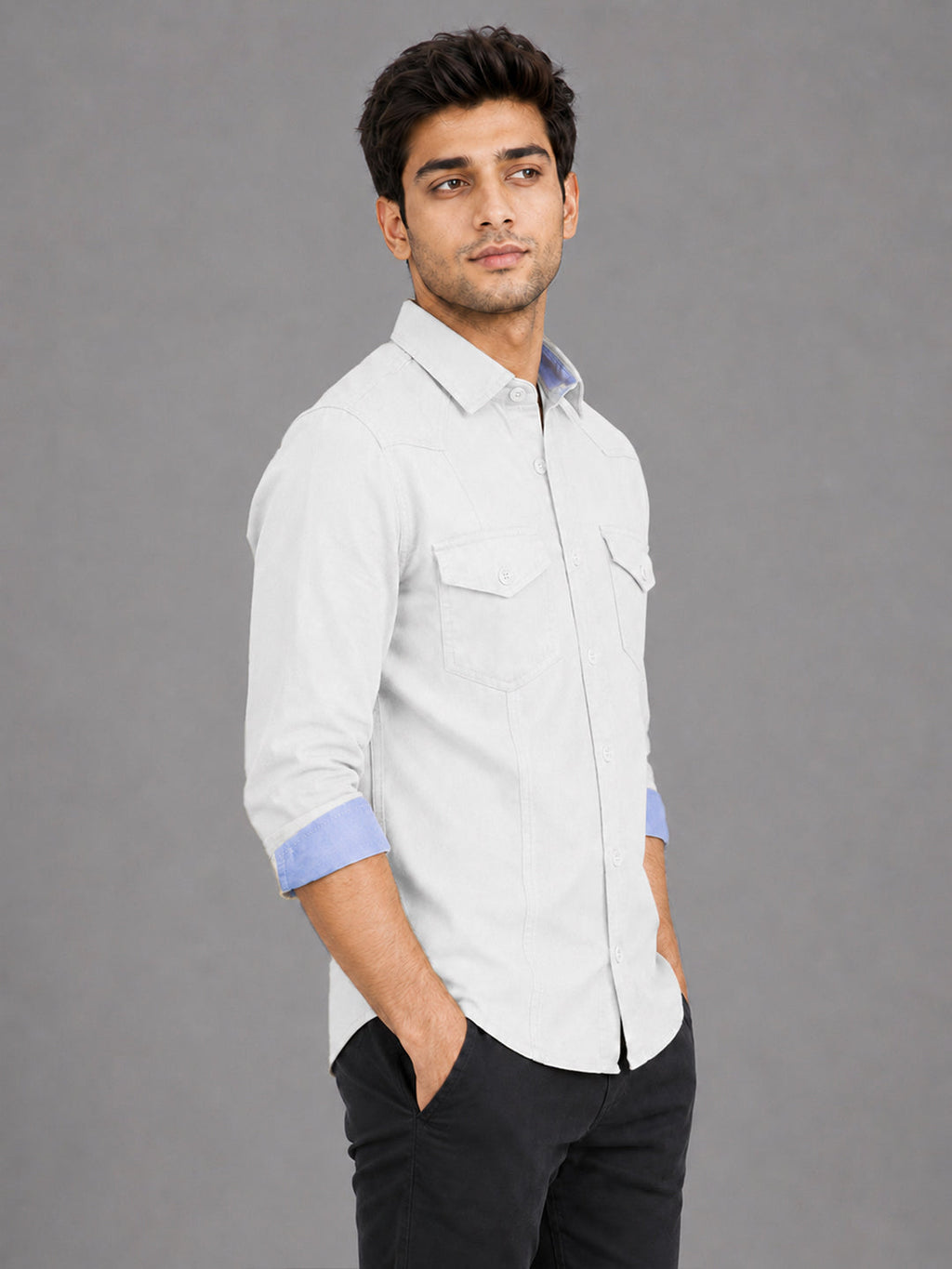 Pack Of 2 Cargo Style White & Wine Shirt