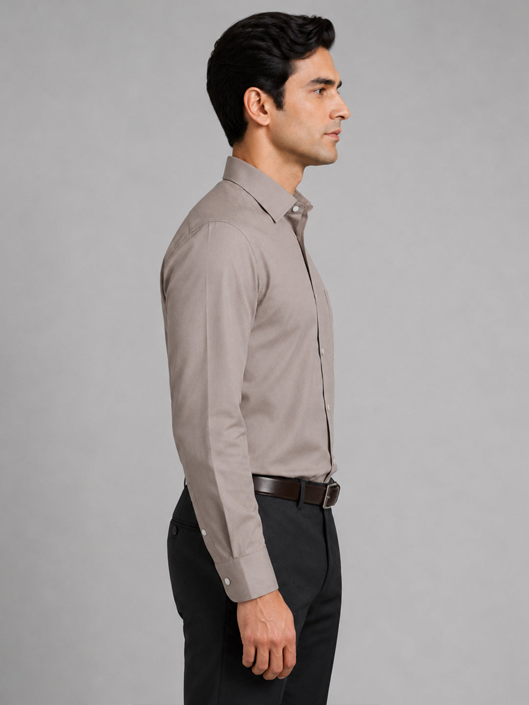 Pack of 2 Brown & Cream Formal Oxford Cotton Shirt For Men