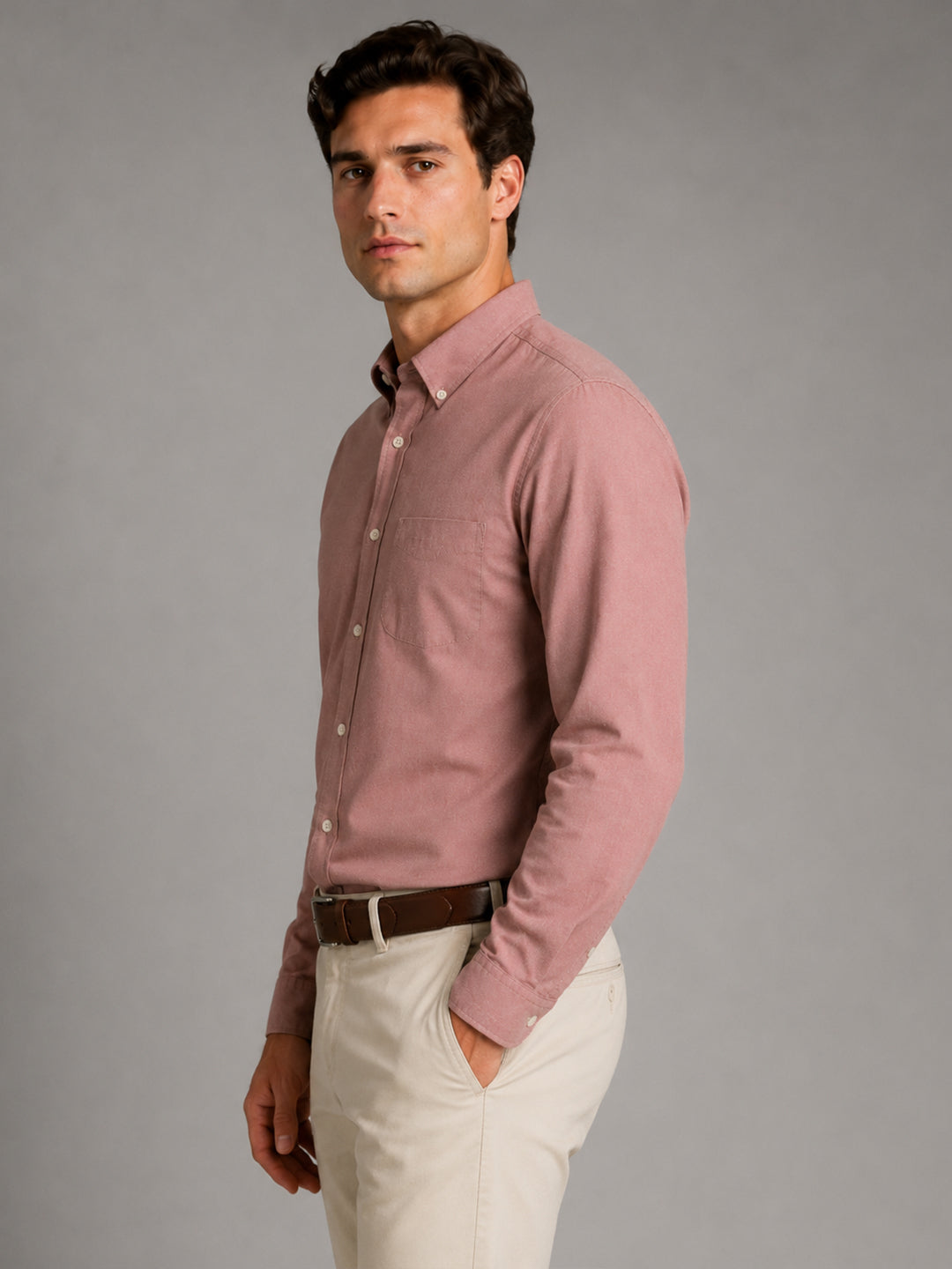 Pack of 2 Oxford Cotton Shirt For Men (Maroon & Sky Blue)