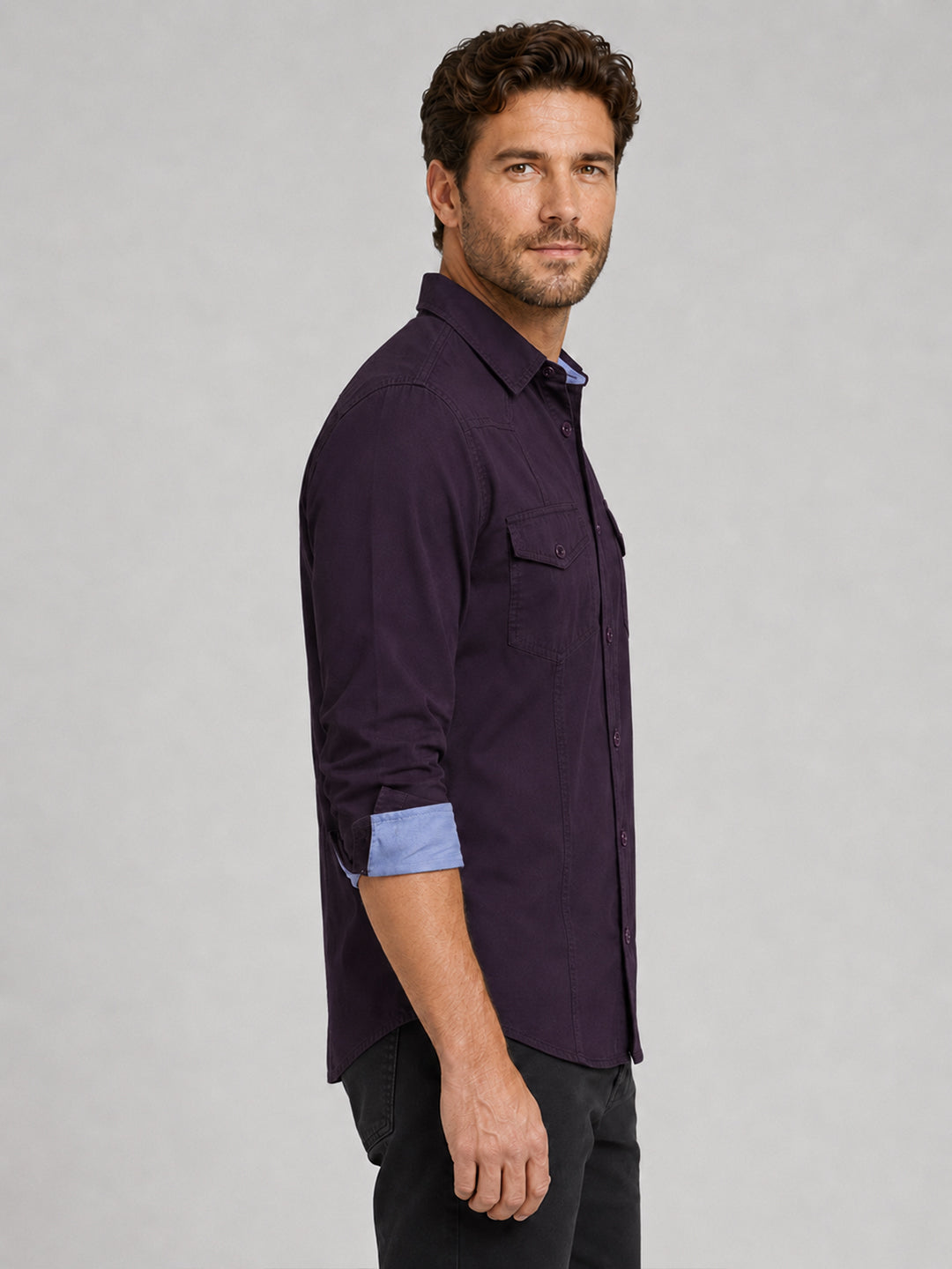 Pack Of 2 Cargo Style Wine & Dark Brown Shirt