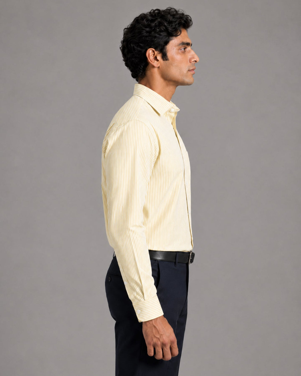 Lemon Stripe Oxford Shirt For Men
