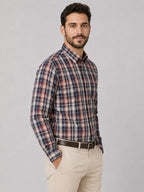 Crimson Check Cotton Shirt For Men