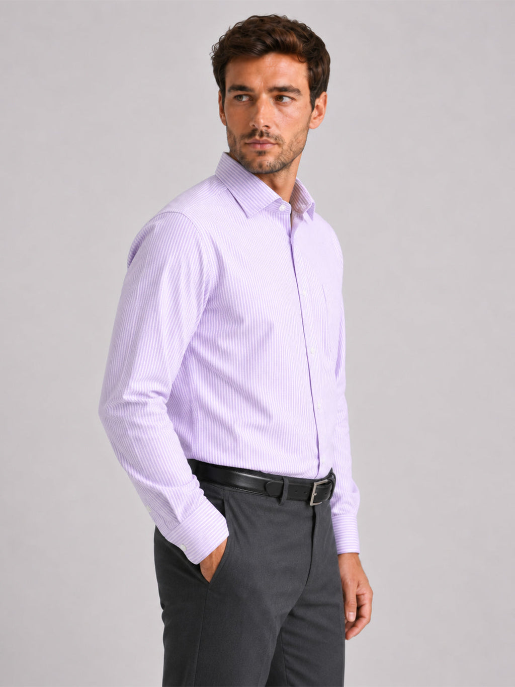 Purple & Lemon Oxford Pack of 2 Pinstripe Shirts