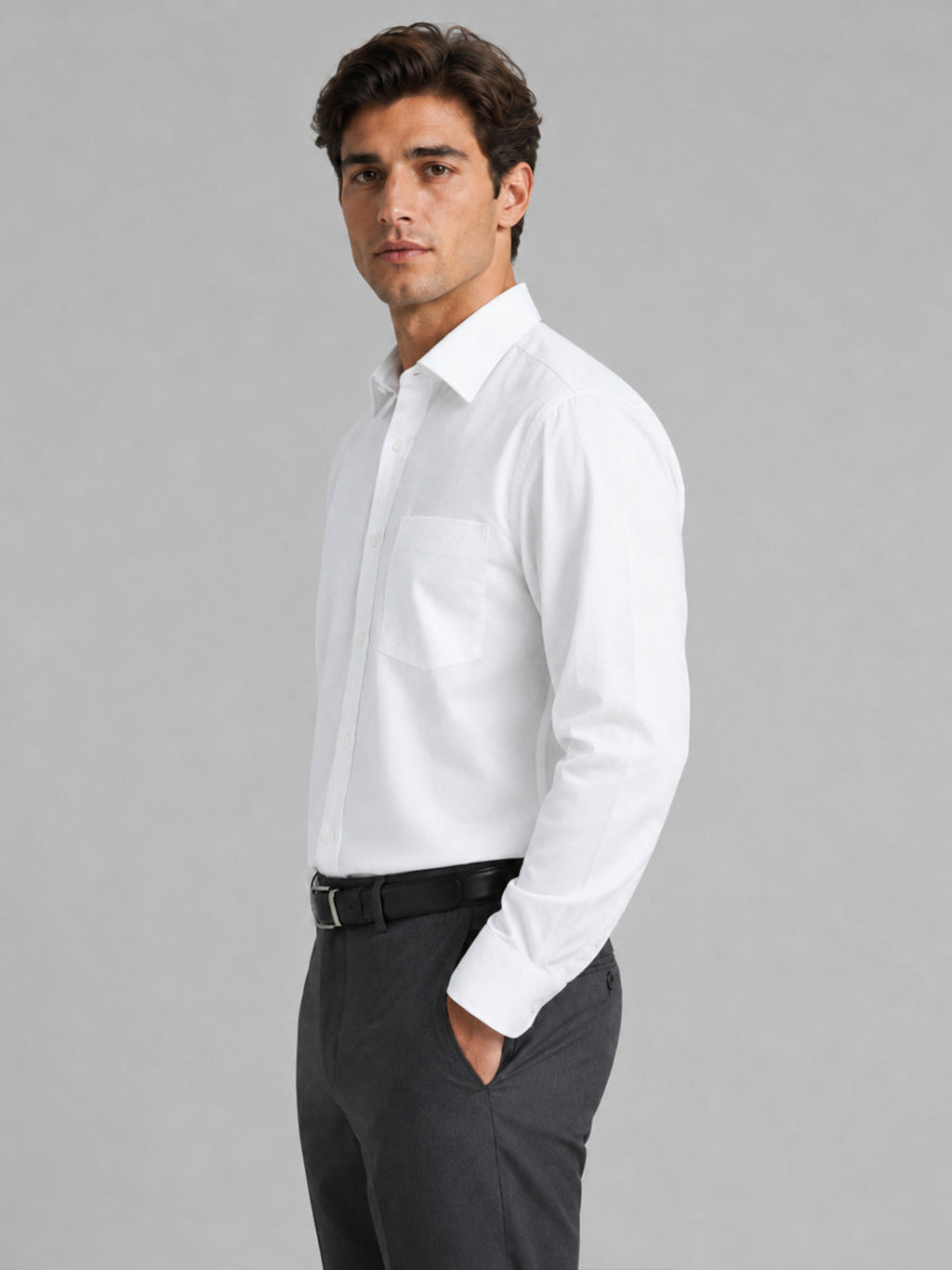 Pack of 2 Maroon & White Formal Oxford Cotton Shirt For Men