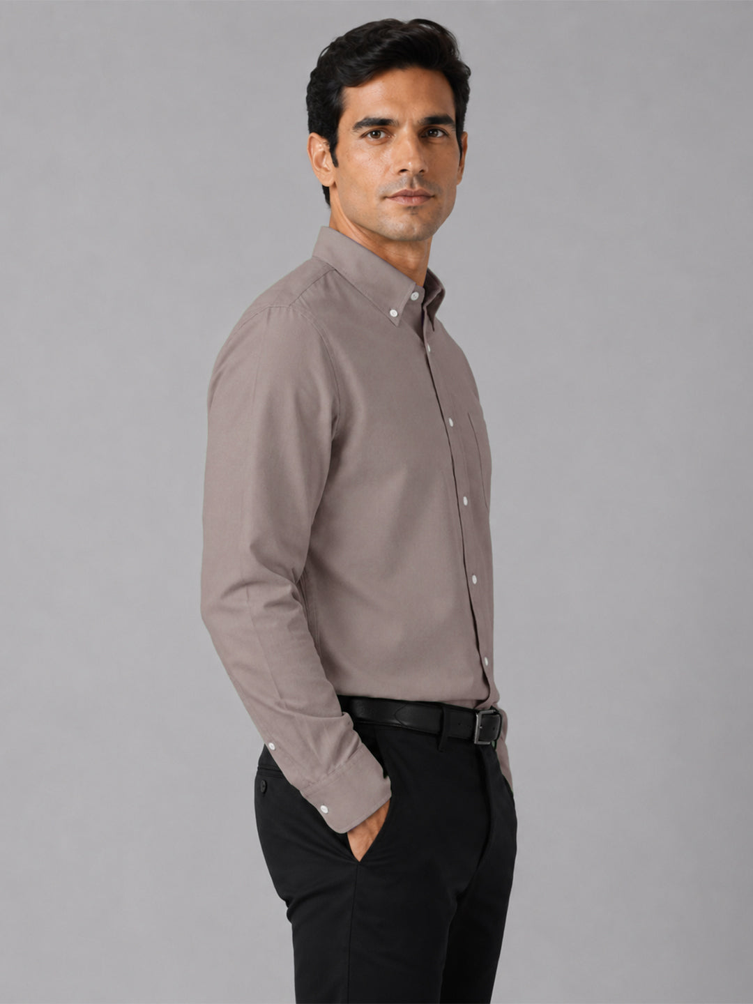 Pack of 2 Oxford Cotton Shirt For Men (Brown & Denim Blue)