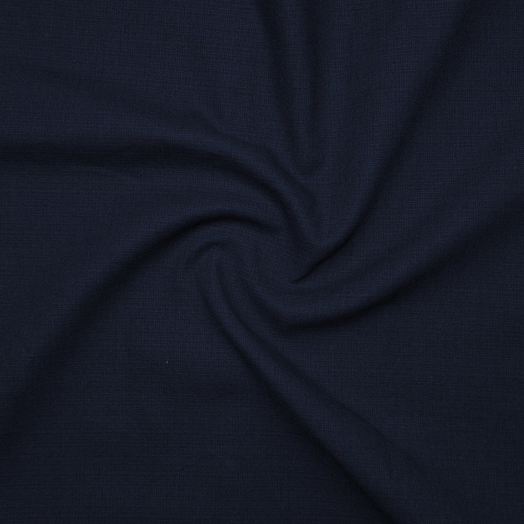 Dark Blue Textured Linen Shirt For Men