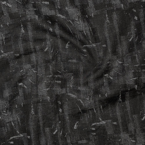 Black Abstract Linen Shirt For Men