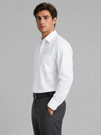 Pack of 2 Denim Blue & White Formal Oxford Cotton Shirt For Men