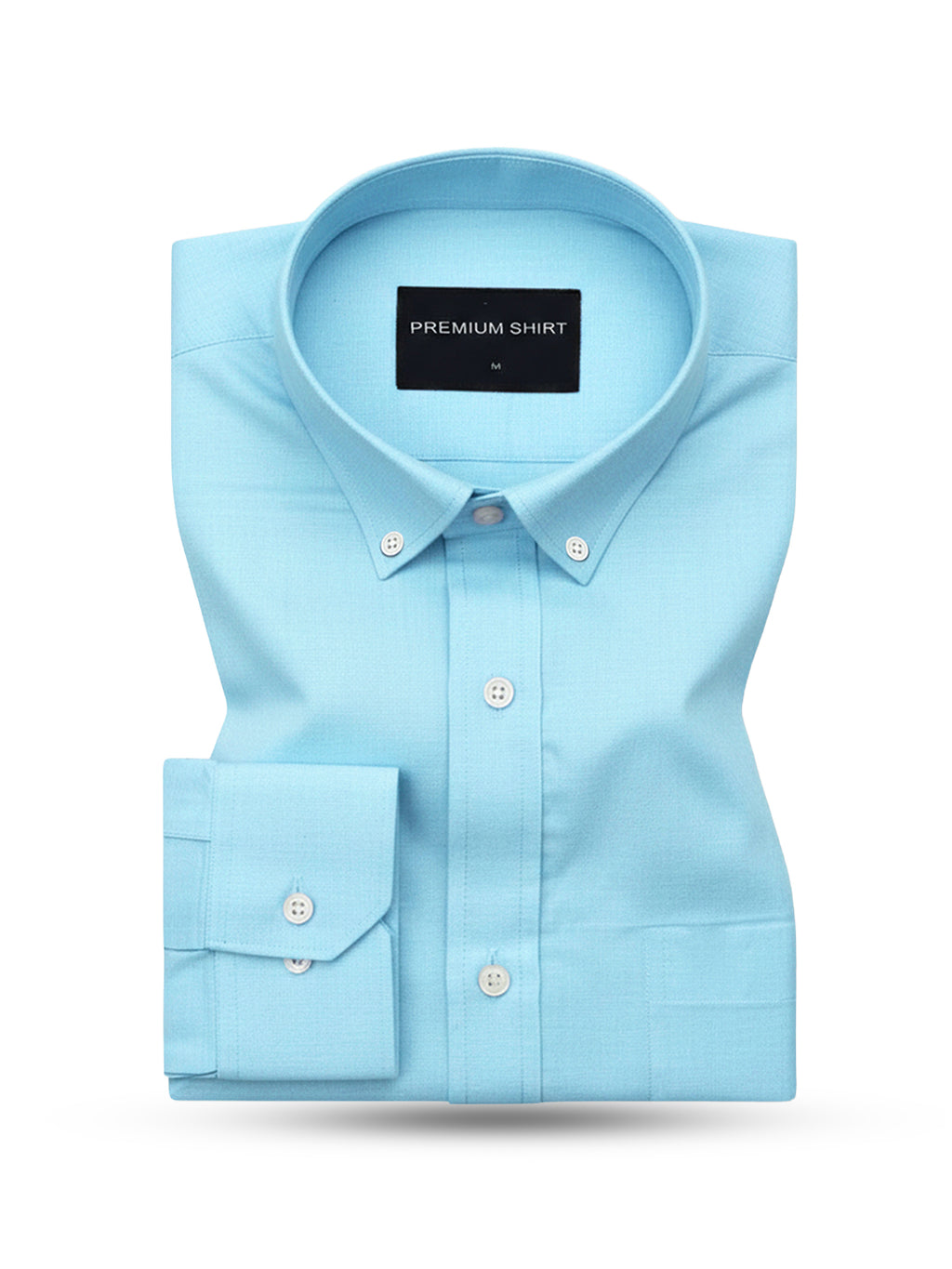 New Cyan Blue Oxford Cotton Shirt For Men
