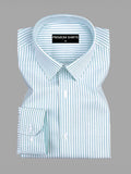 Sky Blue Stripe Oxford Premium Cotton Shirt For Men