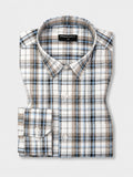 Beige Tartan Check Cotton Shirt For Men