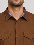 Pack Of 2 Cargo Style Wine & Dusty Brown Shirt
