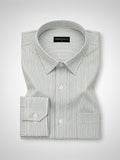 Dark Green Stripe Oxford Shirt For Men