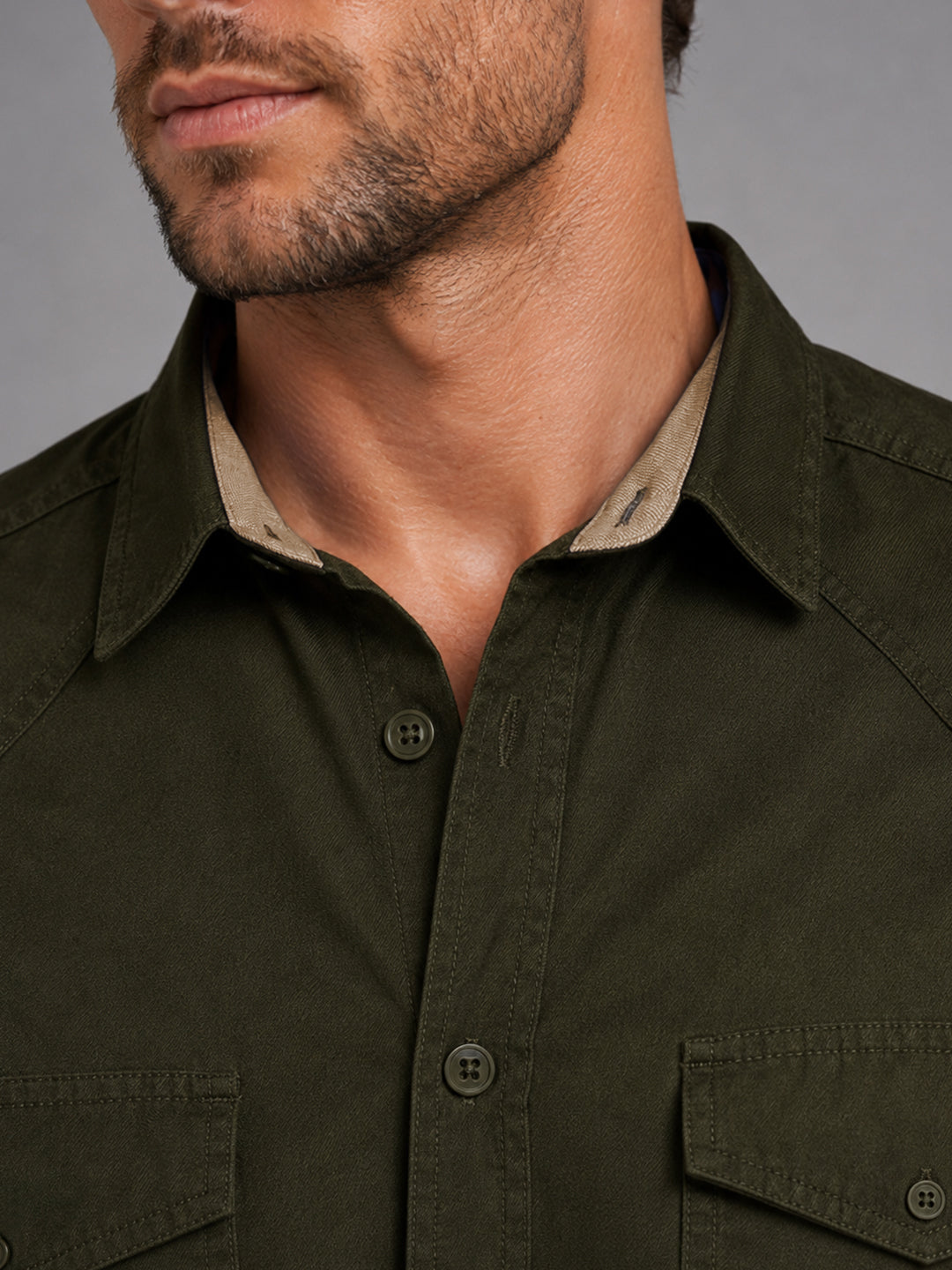 Pack Of 3 Cargo Style Khaki, Bottle Green & Brown Shirt