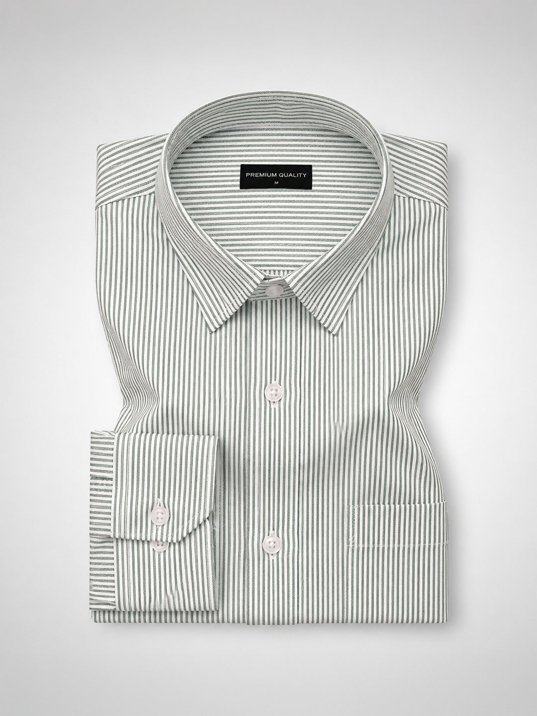 Dark Green & Light Green Oxford Pack of 2 Stripe Shirts For Men