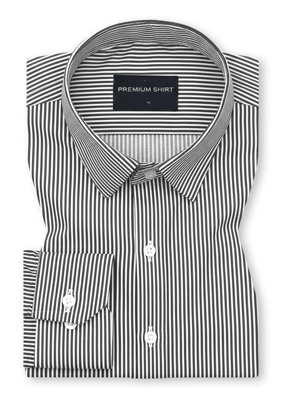 Black Stripes Satin Shirt for Men