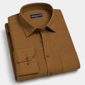 Brown Textured Linen Shirt For Men