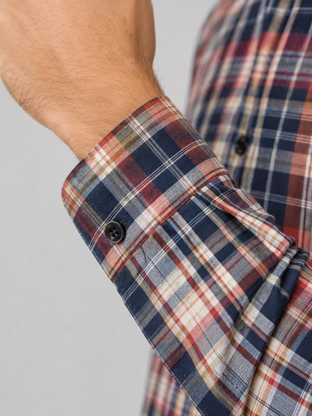 Crimson Check Cotton Shirt For Men