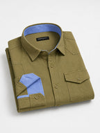 Pack Of 2 Cargo Style Olive & Dark Brown Shirt
