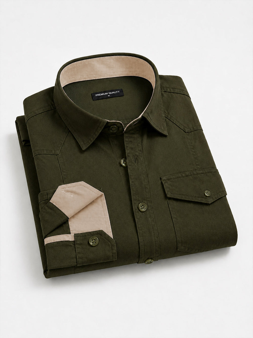 Pack Of 3 Cargo Style Beige, Bottle Green & Brown Shirt
