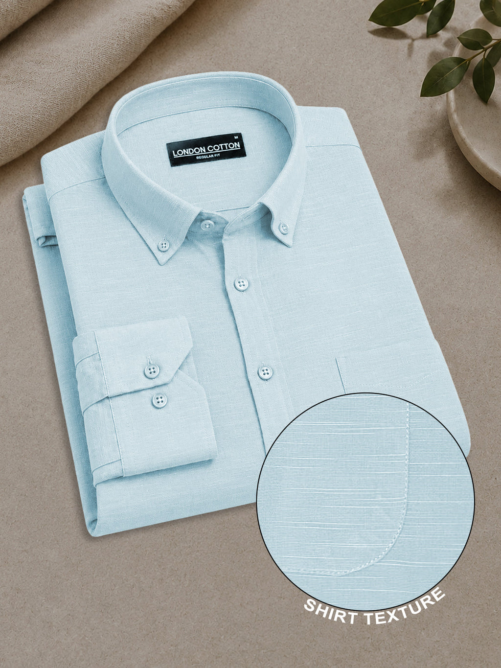Sky Blue Linear Linen Shirt