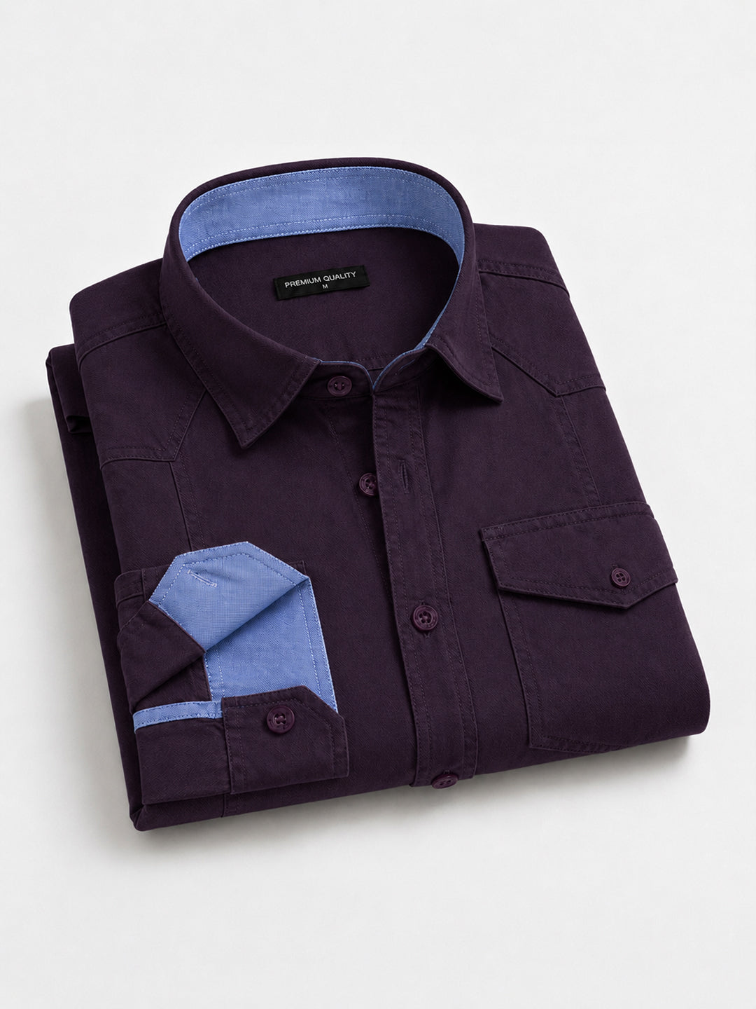 Pack Of 2 Cargo Style Wine & Olive Shirt