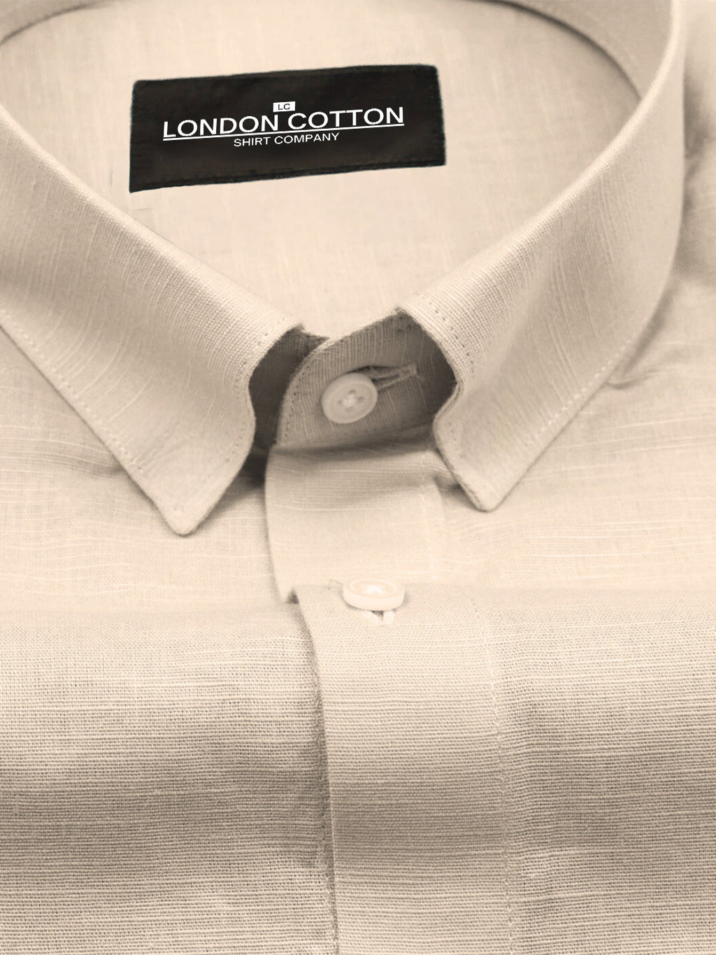Beige Linear Linen Shirt