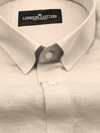 Beige Linear Linen Shirt