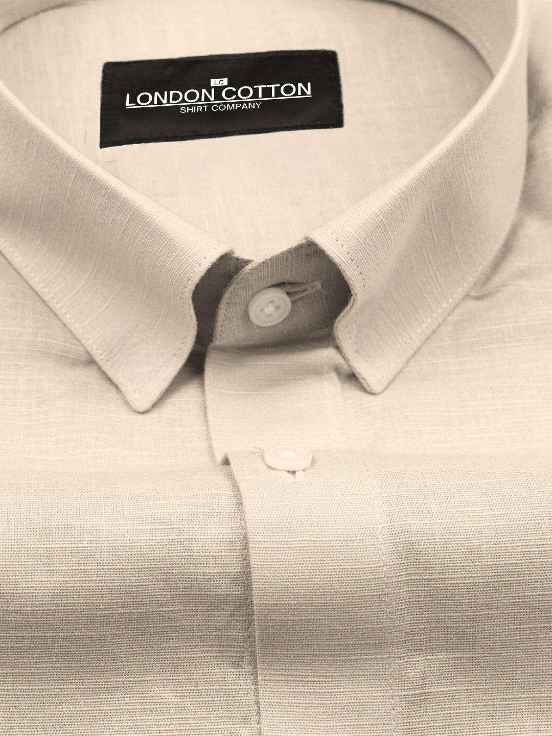 Beige Linear Linen Shirt