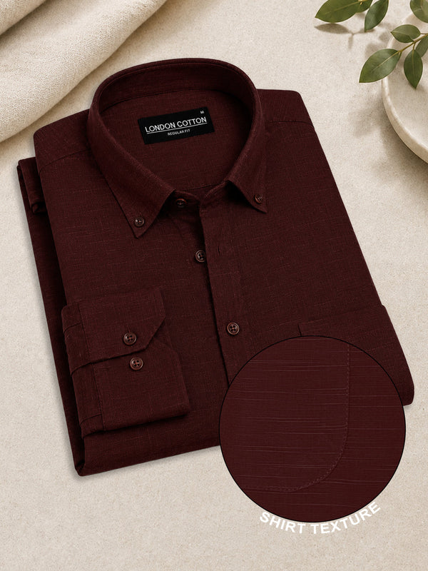Maroon Linear Linen Shirt