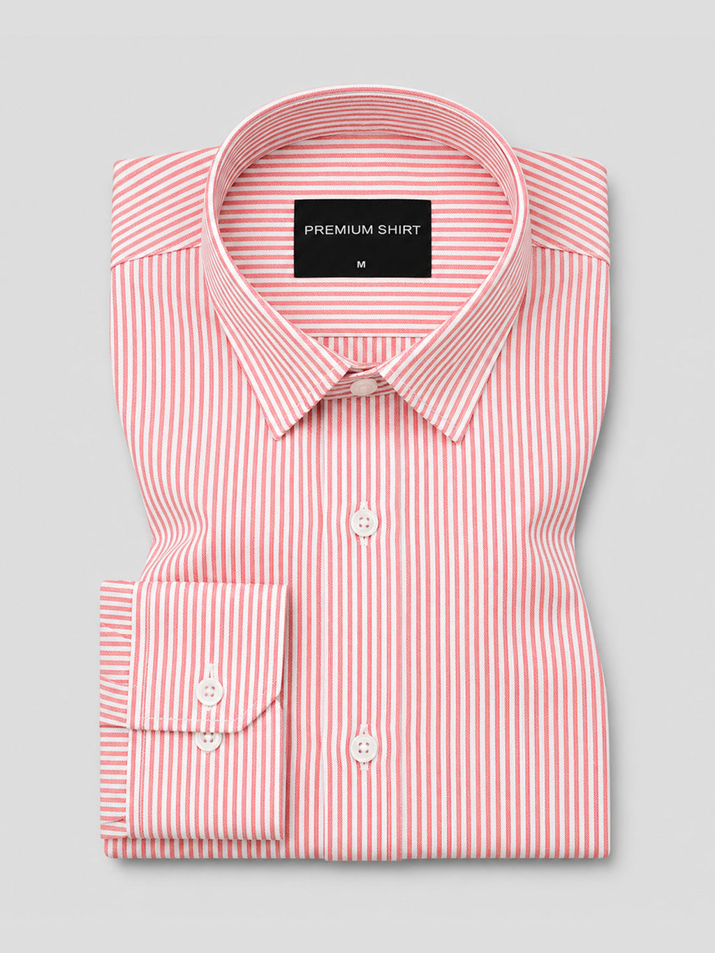 Bold Beige & Bold Red Oxford Pack of 2 Stripe Shirts For Men