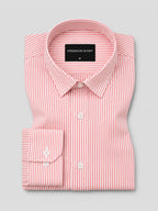 Bold Beige & Bold Red Oxford Pack of 2 Stripe Shirts For Men