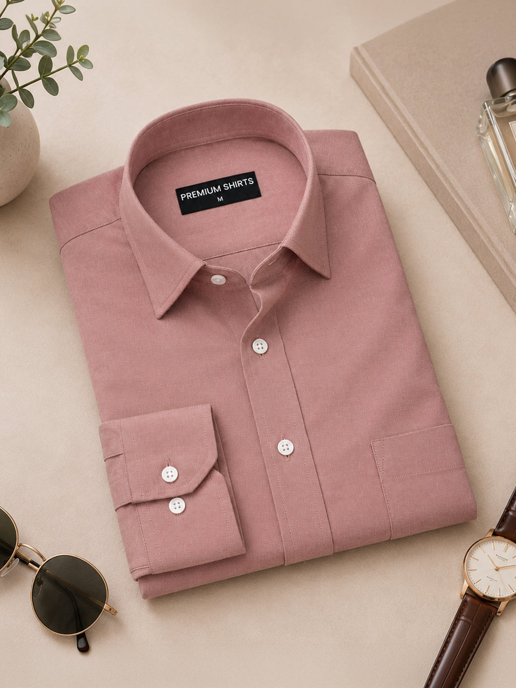 Pack of 2 Olive & Maroon Formal Oxford Cotton Shirt For Men