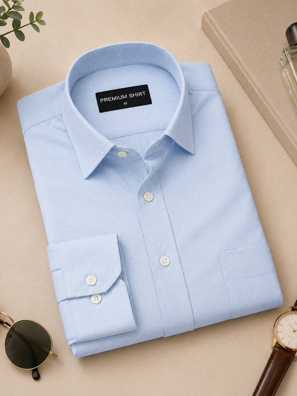 Pack of 2 Sea Green & Sky Blue Formal Oxford Cotton Shirt For Men