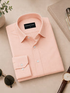 Pack of 2 Cream & Peach Formal Oxford Cotton Shirt For Men
