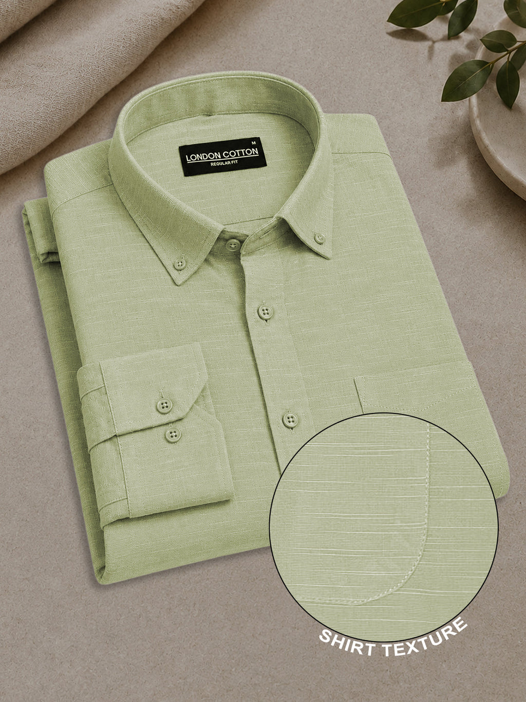 Soft Sage Linear Linen Shirt