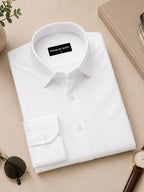 Pack of 2 Denim Blue & White Formal Oxford Cotton Shirt For Men
